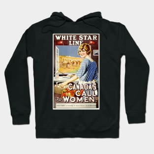 WHITE STAR LINE - 1925c Shipping Line White Star Line 'Canada's Call To Women' Hoodie